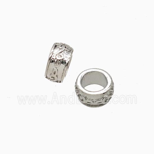 Copper Rondelle Beads Large Hole Platinum Plated