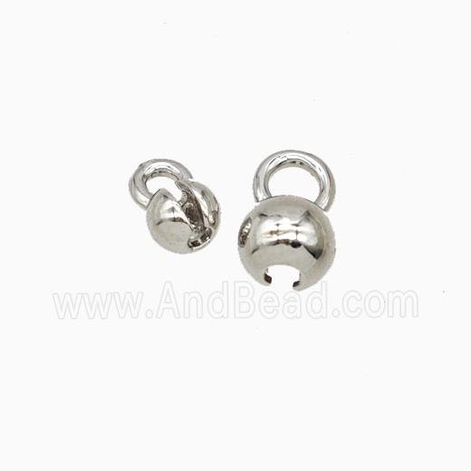 Ball Chain End Copper Connector Platinum Plated