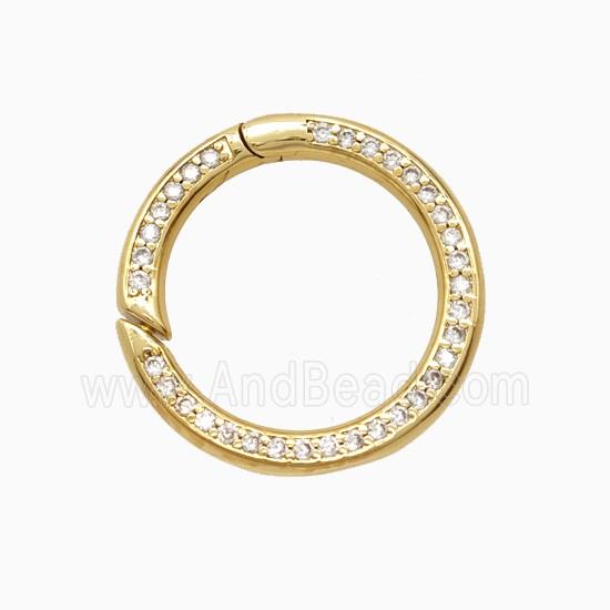 Copper Carabiner Clasp Pave zirconia Gold Plated