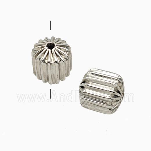 Copper Tube Beads Platinum Plated