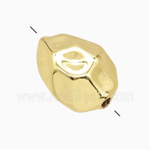 Copper Polyhedron Beads Gold Plated