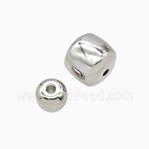 Copper Barrel Beads Platinum Plated