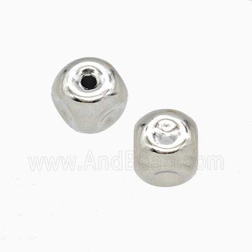 Copper Cube Beads Platinum Plated