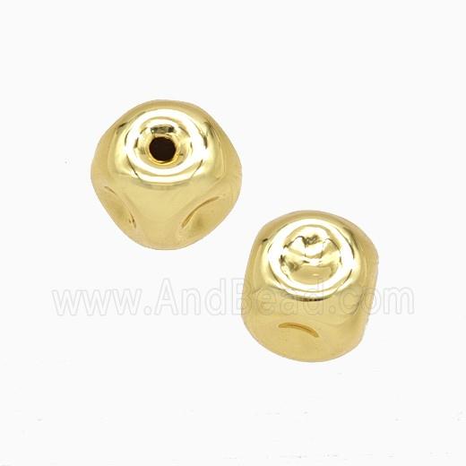 Copper Cube Beads Gold Plated