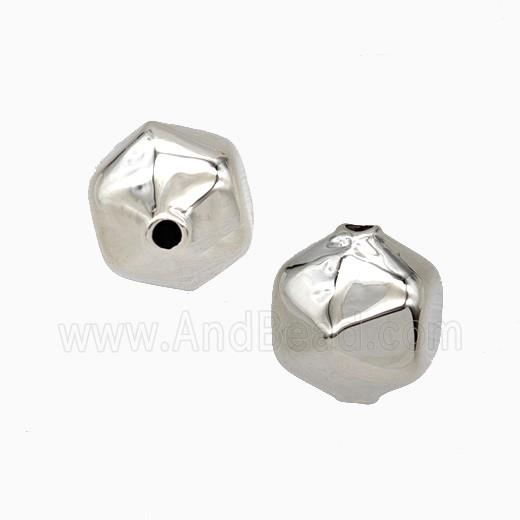 Copper Polyhedron Beads Platinum Plated