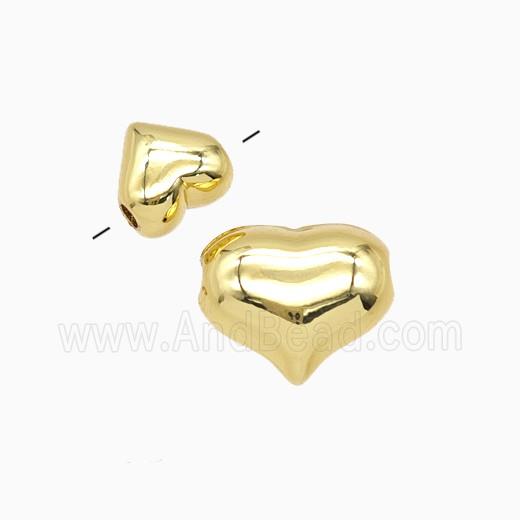 Copper Heart Beads Gold Plated