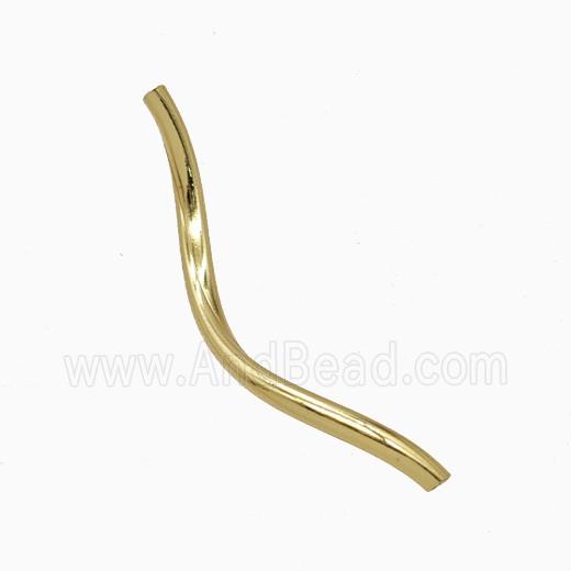 Copper Tube Beads Curving Gold Plated