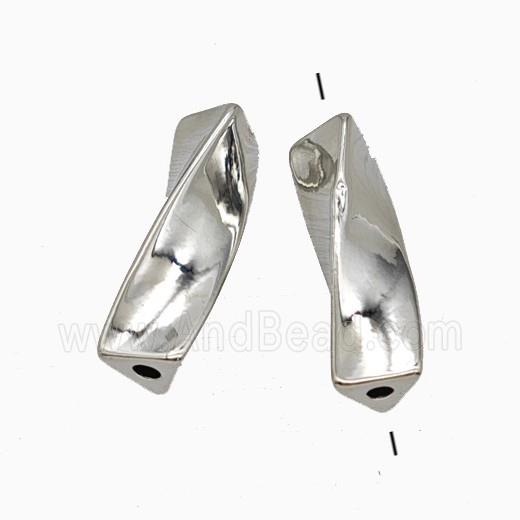 Copper Twist Beads Platinum Plated