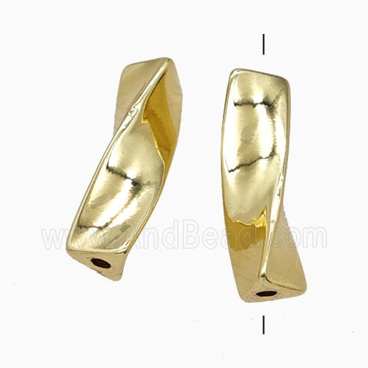 Copper Twist Beads Gold Plated