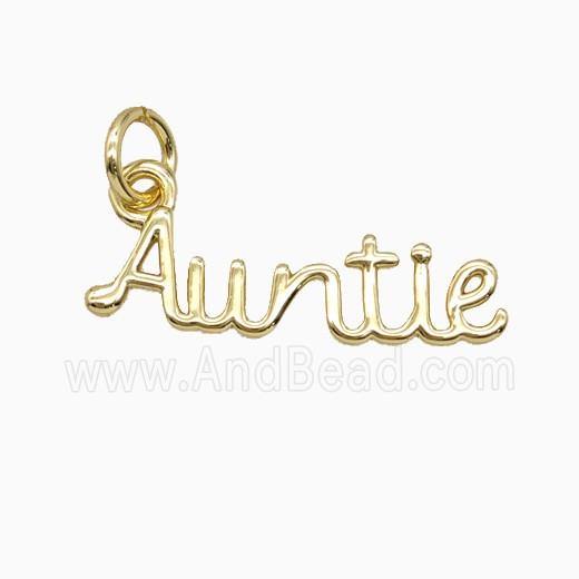 Copper Letter Auntie Pendant Gold Plated