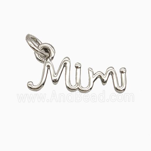 Copper Letter Mimi Pendant Platinum Plated
