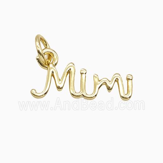 Copper Letter Mimi Pendant Gold Plated