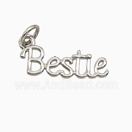 Copper Letter Bestie Pendant Platinum Plated
