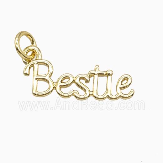 Copper Letter Bestie Pendant Gold Plated