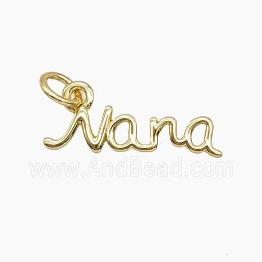 Copper Letter Nana Pendant Gold Plated