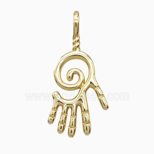 Copper Hamsahand Pendant Gold Plated