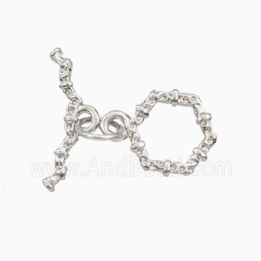 Copper Toggle Clasp Platinum Plated