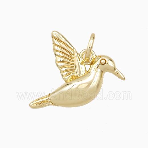 Hummingbird Charms Copper Pendant Gold Plated