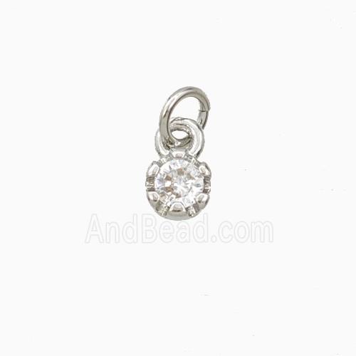 Copper Pendant Pave Zirconia Platinum Plated