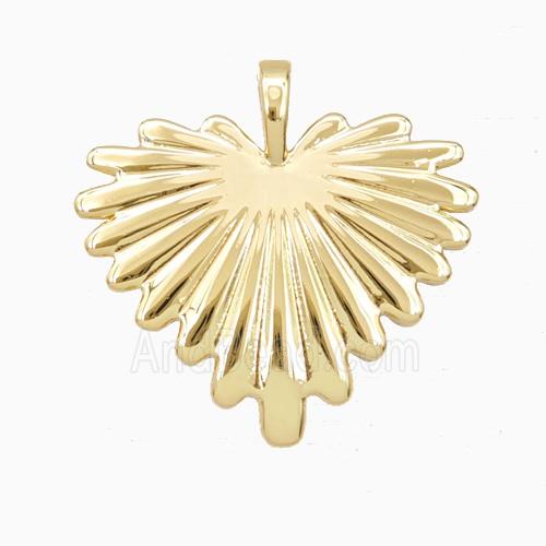 Copper Leaf Heart Pendant Gold Plated