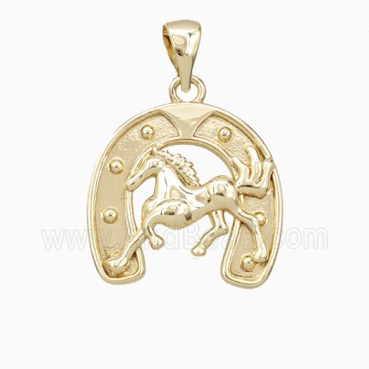 Copper Horse Pendant Gold Plated