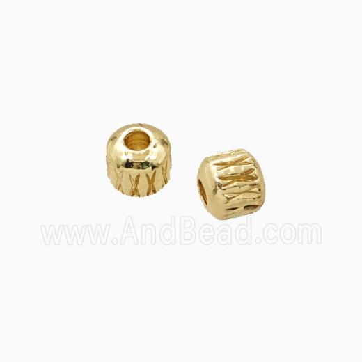Copper Tube Beads Gold Plated