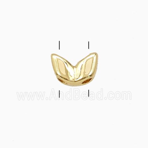 Copper Butterfly Beads 2holes Gold Plated