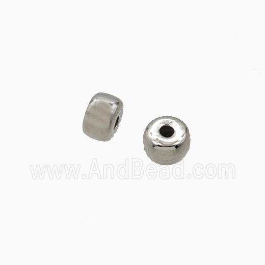Copper Rondelle Beads Smooth Platinum Plated