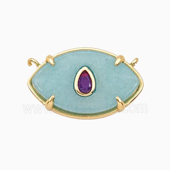 Green Dye Jade Eye Pendant Pave Zirconia