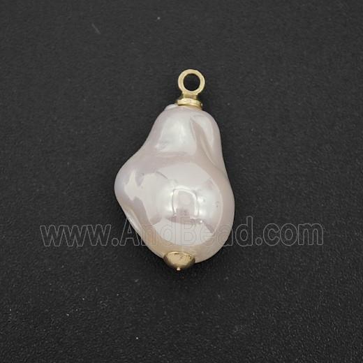 White Pearlized Plastic Pendant Freeform