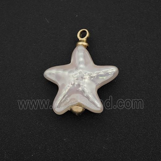 White Pearlized Plastic Pendant Starfish
