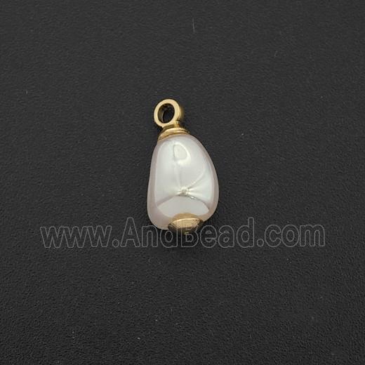 White Pearlized Plastic Pendant Freeform
