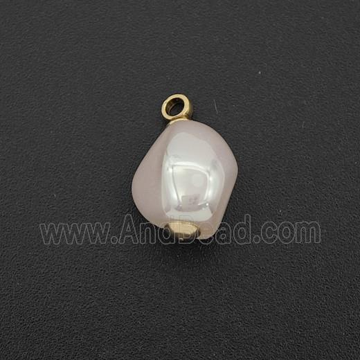 White Pearlized Plastic Pendant Freeform