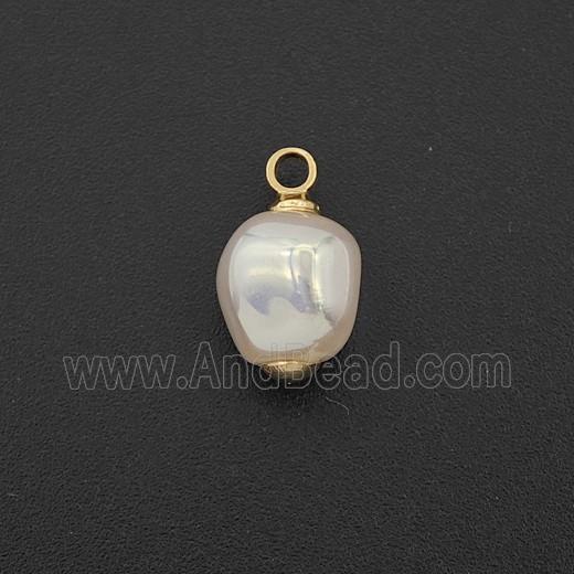 White Pearlized Plastic Pendant Freeform
