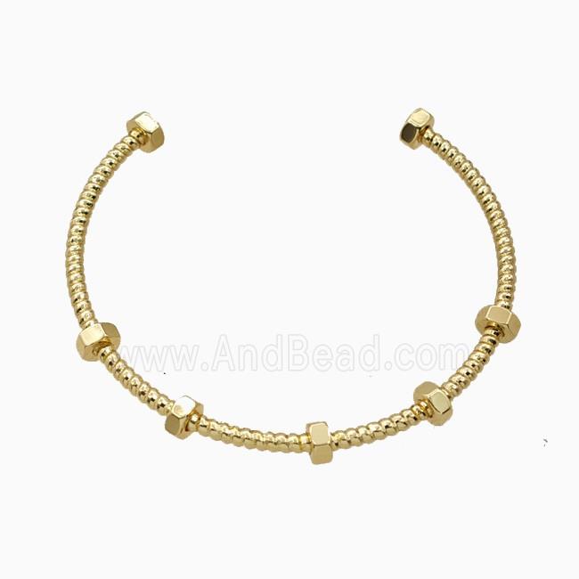 Copper Open Cuff Bangle Gold Plated