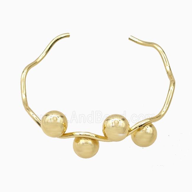 Copper Open Cuff Bangle Gold Plated