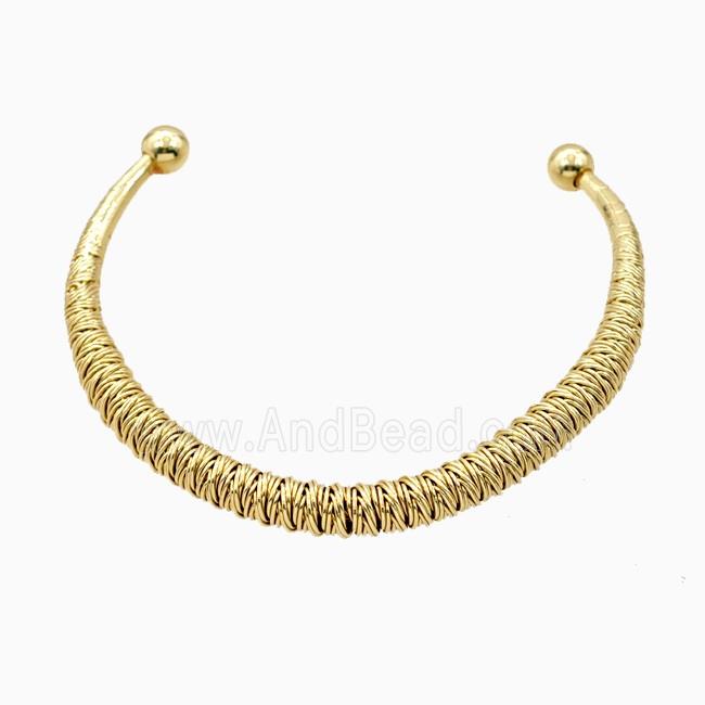 Copper Open Cuff Bangle Gold Plated