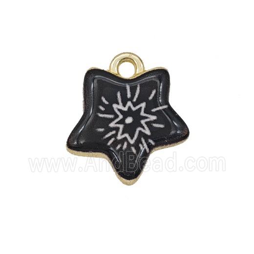 Alloy Star Pendant Painted Gold Plated