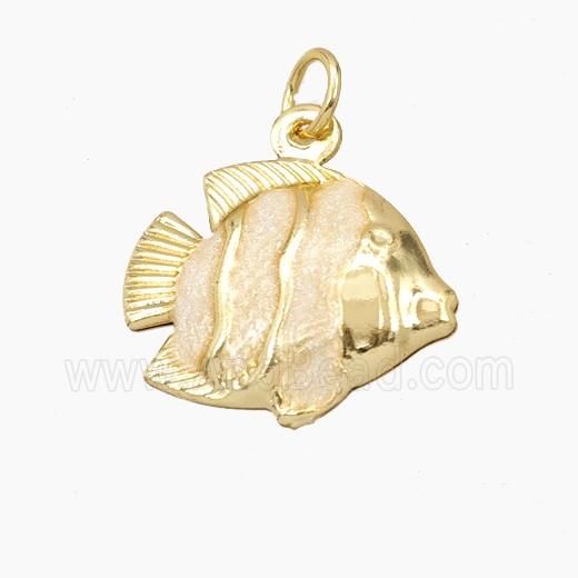 Copper Fish Pendant Painted Gold Plated