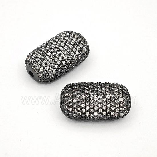 Copper Rectangle Beads Pave Zirconia Black Plated