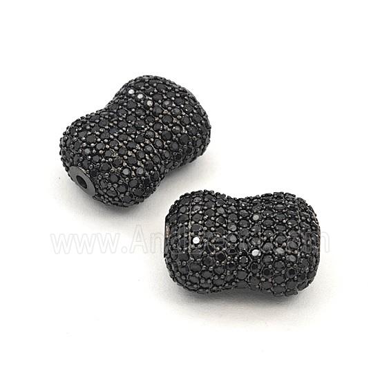 Copper Penut Beads Pave Zirconia Black Plated