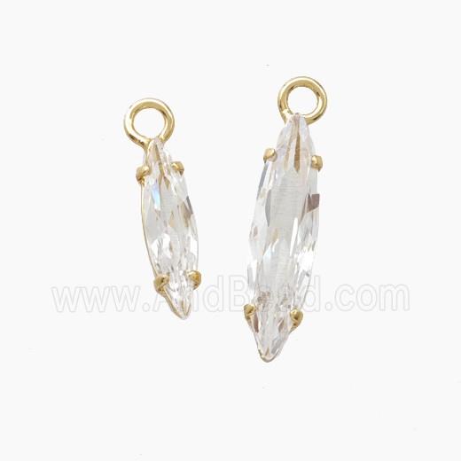 Copper Pendant Pave Zircon, Gold Plated