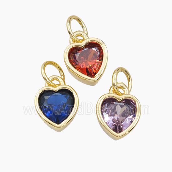 Copper Pendant Pave Zircon, Gold Plated