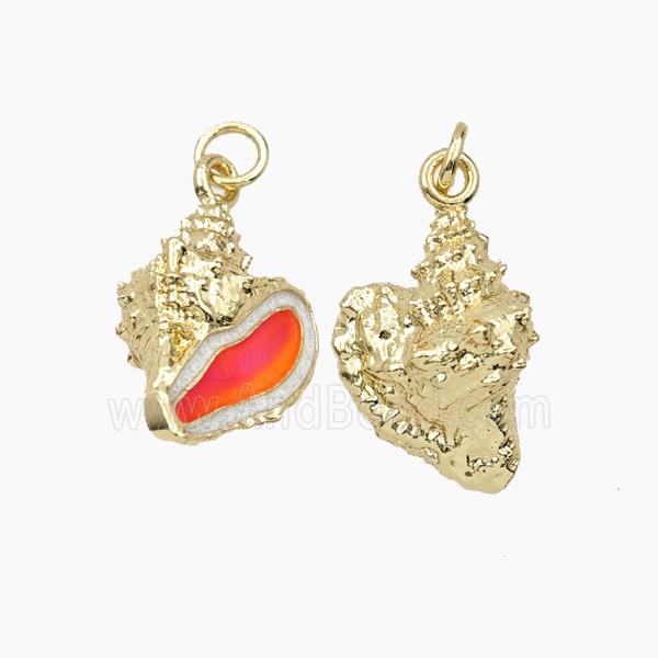 Copper Pendant Pave Zircon, Gold Plated