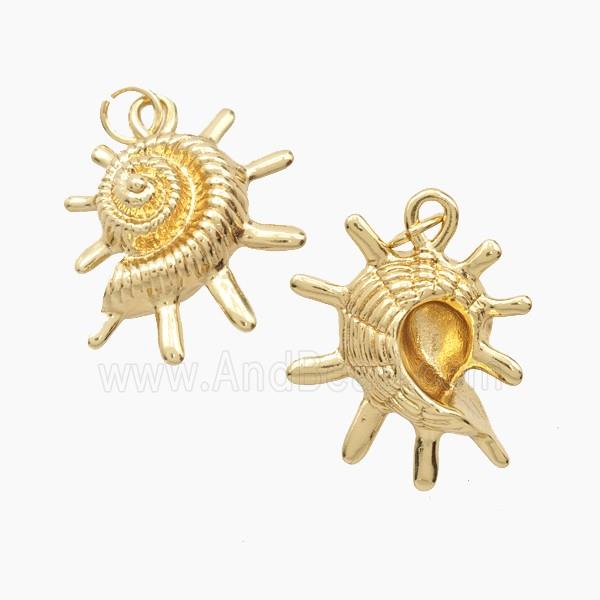 Copper Pendant Pave Zircon, Gold Plated