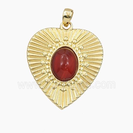 Copper Pendant Pave Zircon, Gold Plated