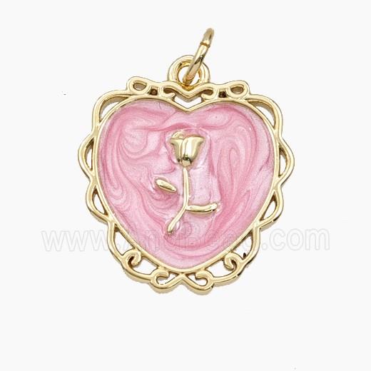 Copper Pendant Pave Zircon, Gold Plated