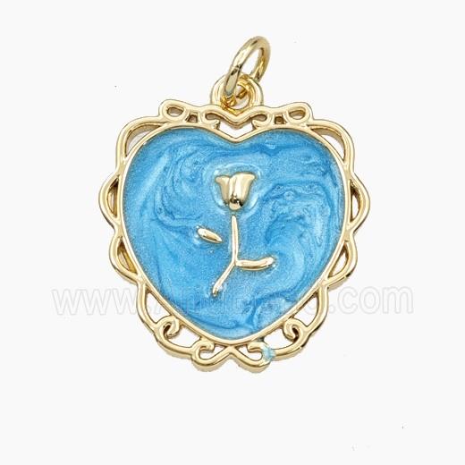 Copper Pendant Pave Zircon, Gold Plated