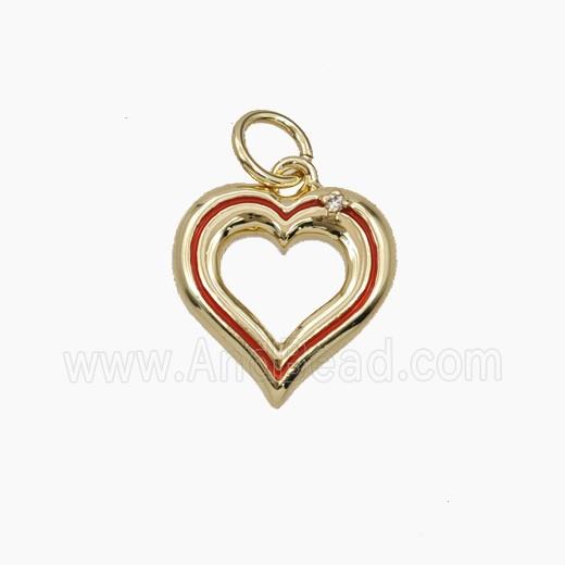 Copper Pendant Pave Zircon, Gold Plated