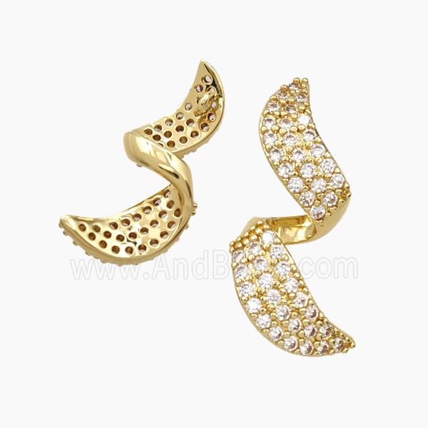 Copper Pendant Pave Zircon, Gold Plated